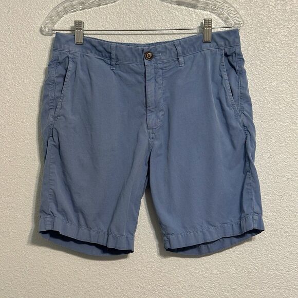 Faherty Shorts Mens Size 30 Blue Chino Cotton Harbor Cotton Flat Front Pima - Picture 1 of 10